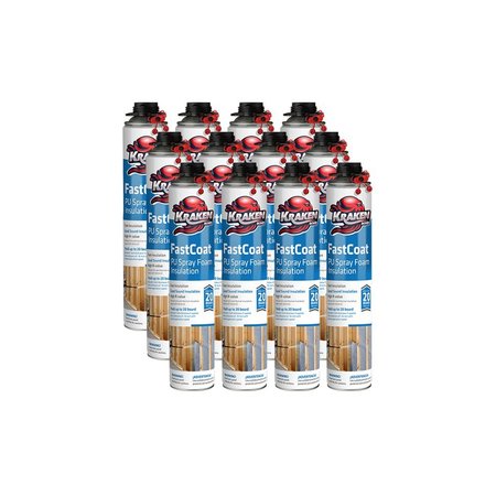 KRAKENBOND Krakenbond FastCoat Insulation Foam Spray, 27.1 oz. 12 Pack, Gun Use, 12PK 12FCPACK